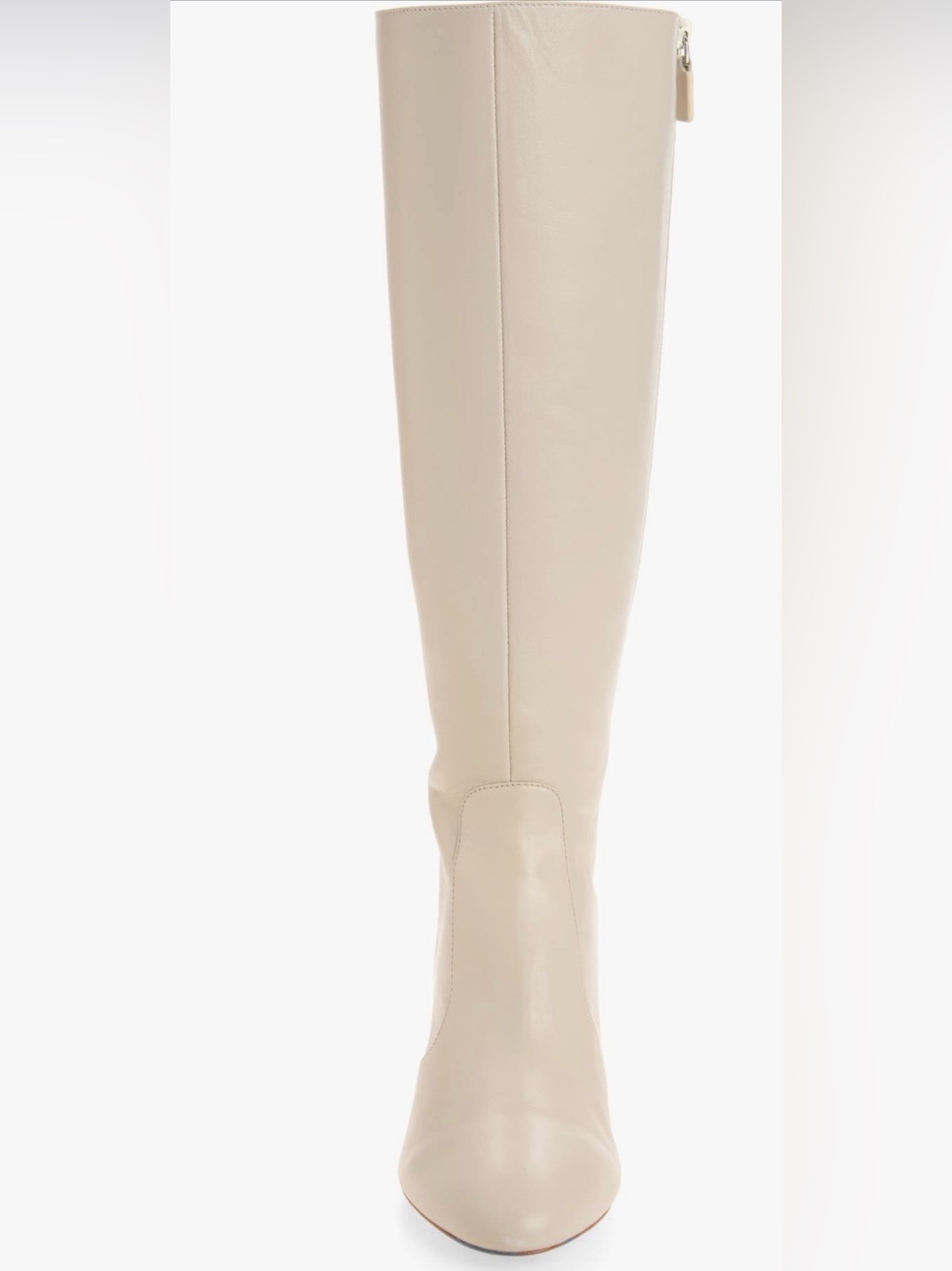 Stuart Weitzman Yuliana Knee High Leather Boots Oat Size 7 Medium Calf